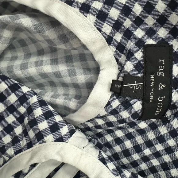 rag & bone Navy and White Checkered Dress size S - Picture 3 of 4